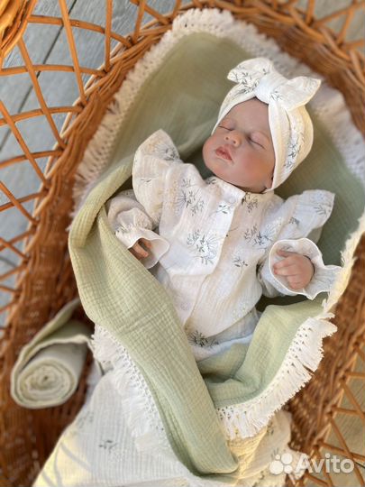 Муслиновый комплект на выписку для новорожденного