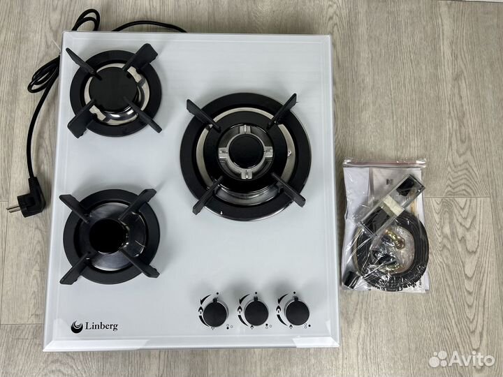 Газовая варочная панель Linberg 3 конфорки белая