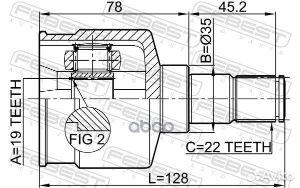 ШРУС внутренний к-кт 19x35x22 Daewoo Matiz 0.8