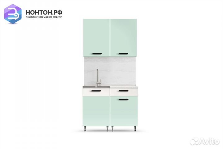 Кухня Рио 1.0 м мята / бежевый