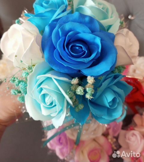 Букет из мыла 55 цветов в коробке