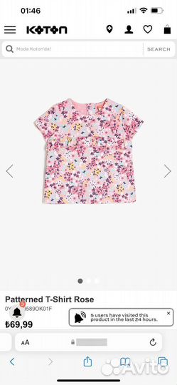 Футболка для девочки 68-74