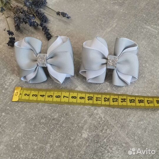 Школьные бантики ручной работы, серые