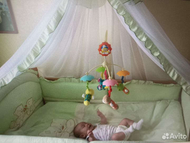 Бортики и балдахин в кроватку бу