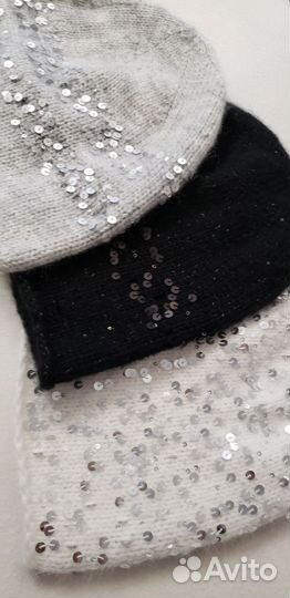 Шапочки бини с королевскими пайетками