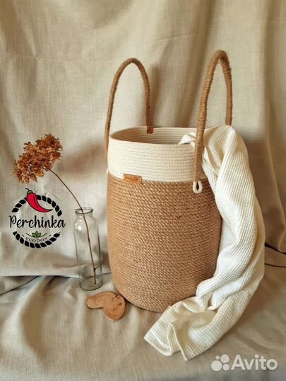 Кашпо из джута