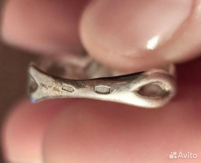 Серебряный комплект серьги и кольцо с жемчугом