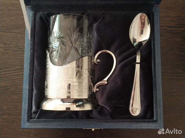 Подарочный набор от Арт-Грани,стакан,подстаканник