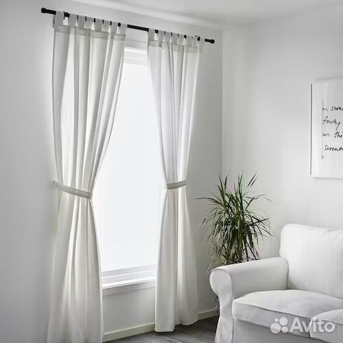 Шторы (гардины) IKEA Ленда цвет белый