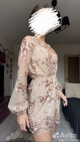 Комбинезон праздничный с пайетками XS/S