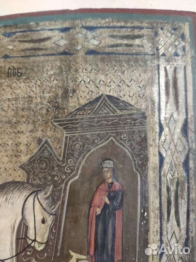 Старинная икона Георгий Победоносец