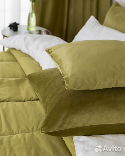 Покрывало бархат Беллиссимо Темный янтарь на крова