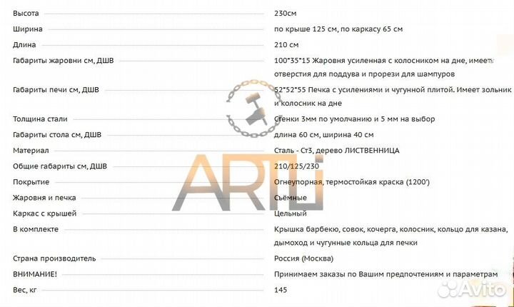 Мангал с крышей / От Завода / Гарантия до 10 лет