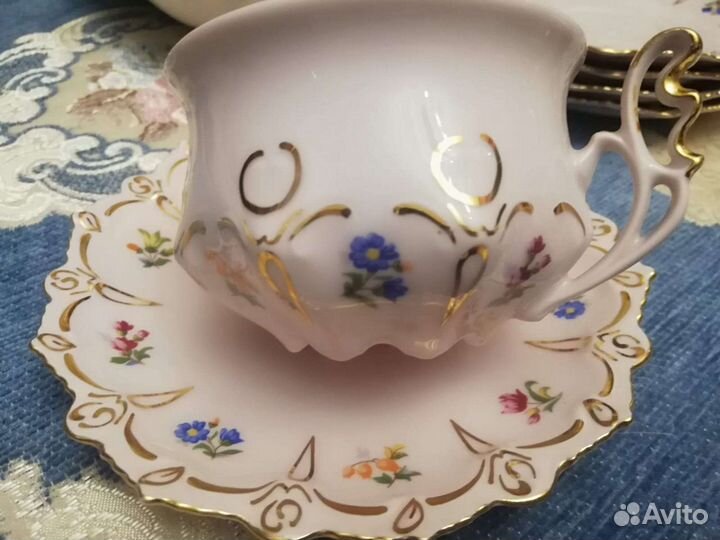 Розовый чешский фарфор