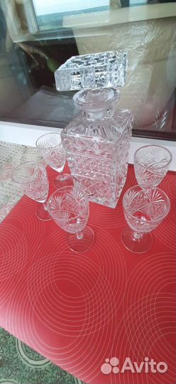 Штоф хрустальный+стопочки СССР