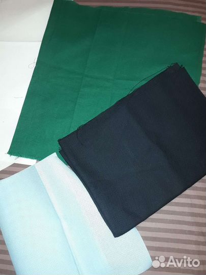 Канва белая, зеленая, черная, голубая