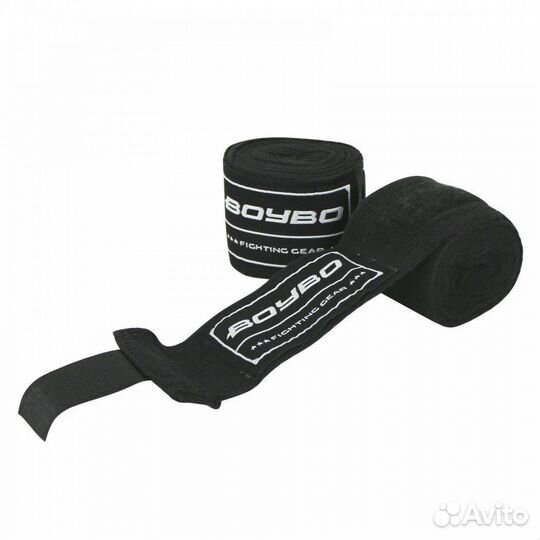 Бинт бокс. BoyBo хлопок черный 3.5м