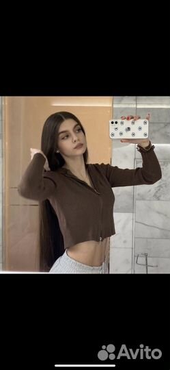 Defacto кроп топ коричневый