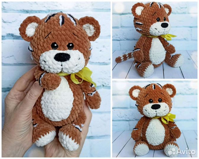 Игрушки вязаные. Тигр, мышка, зайка, слоник, лама