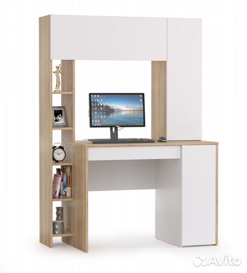 Стол компьютерный Комфорт 12.71 цвет дуб сонома/бе