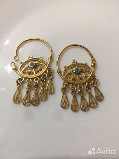 Серьги конго серебро 925