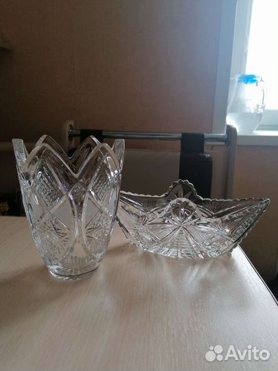 Ваза конфетница хрусталь