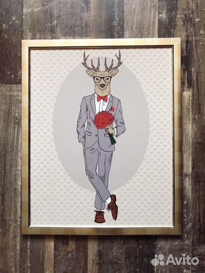 Постер в раме «Олень»