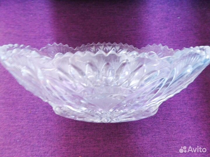 Ваза Ладья хрустальная средняя