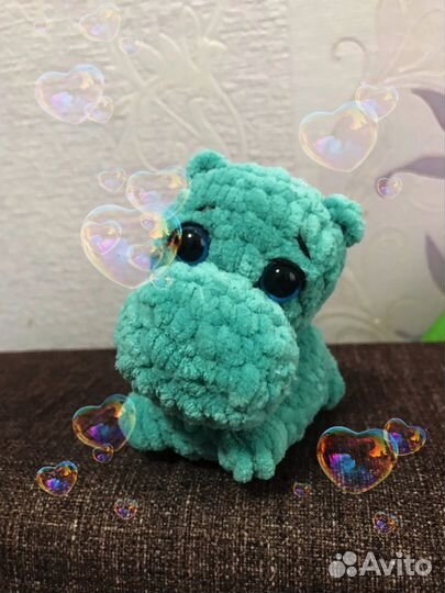 Вязаная игрушка бегемотик