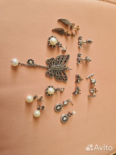 Пандора оригинал серёжки