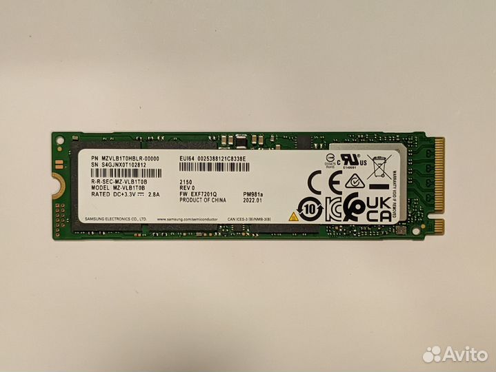 SSD Samsung PM981A (970 EVO Plus) 1Tb