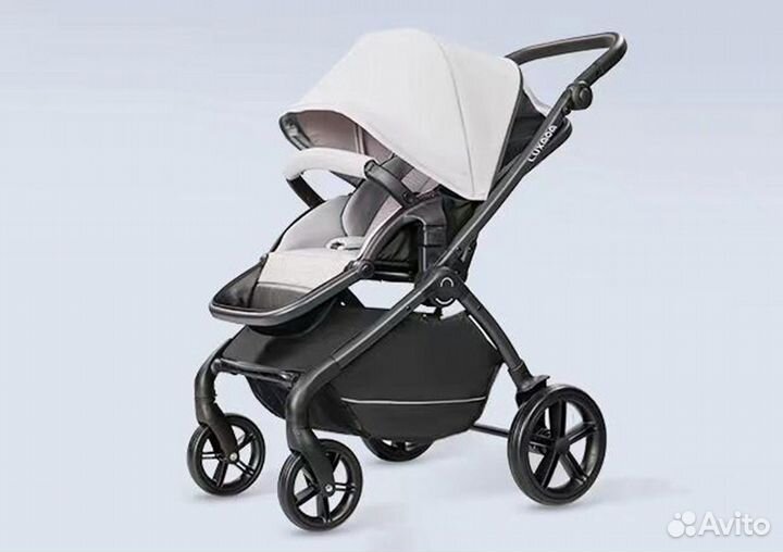 Детская коляска Luxmom К-92 светло-серая (2в1)