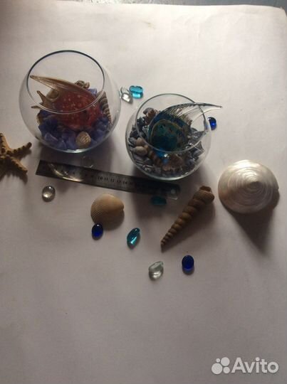 Авариум с рыбкой декоративный 2 шт