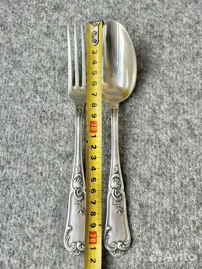 Столовые вилка и ложка посесебренные, Франция