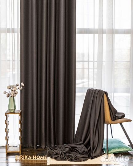 Комплект штор рогожка Орфей Шоколад