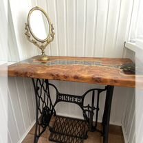 Консольный столик из карагача и эпоксидной смолы с, Белорецк