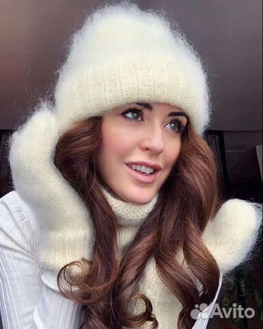 Шапка Облачко, варежки, снуды