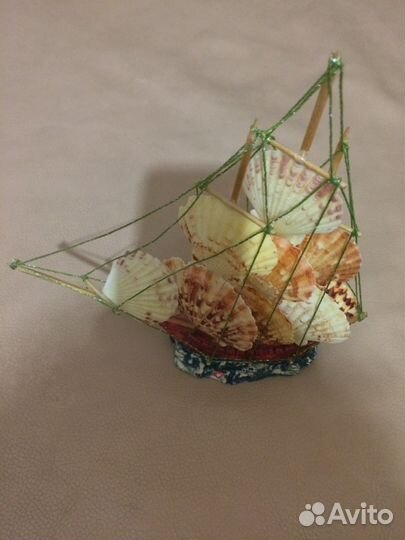 Ручная работа, Сувенир парусник из ракушек