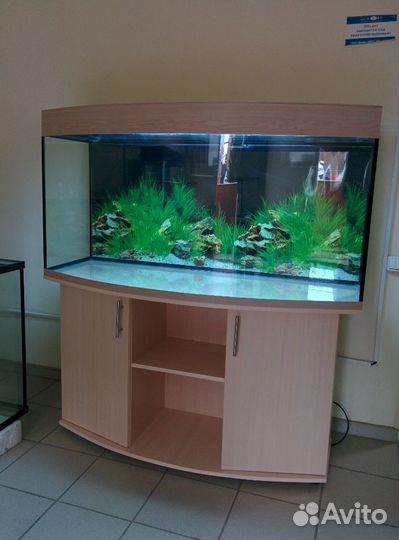 Аквариум 480 полукруглый, биофильтр, свет, тумба