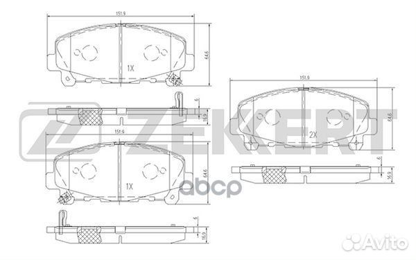Колодки торм. диск. передн. Honda Accord viii 0