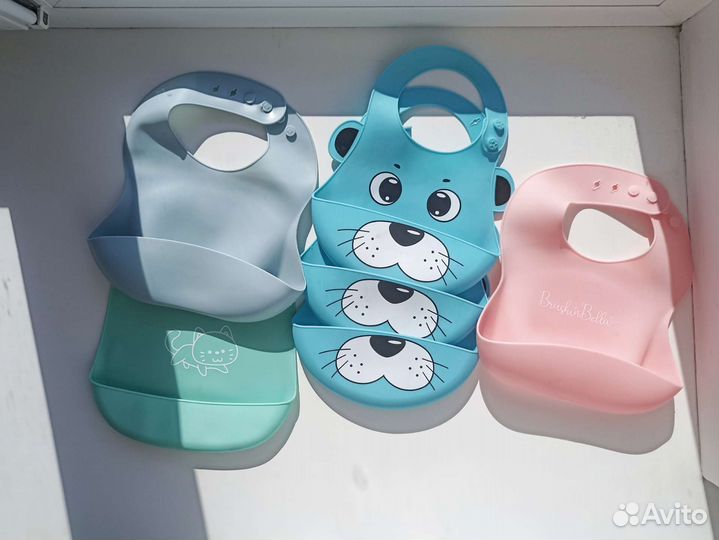 Нагрудник силиконовый, слюнявчик детский