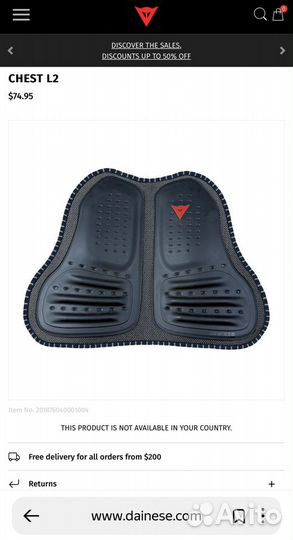 Защита груди Dainese Chest L2 (в наличии в Мск)