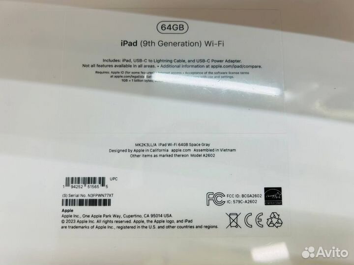 Планшет Apple iPad (9th Gen) 2021 A2602 64Gb