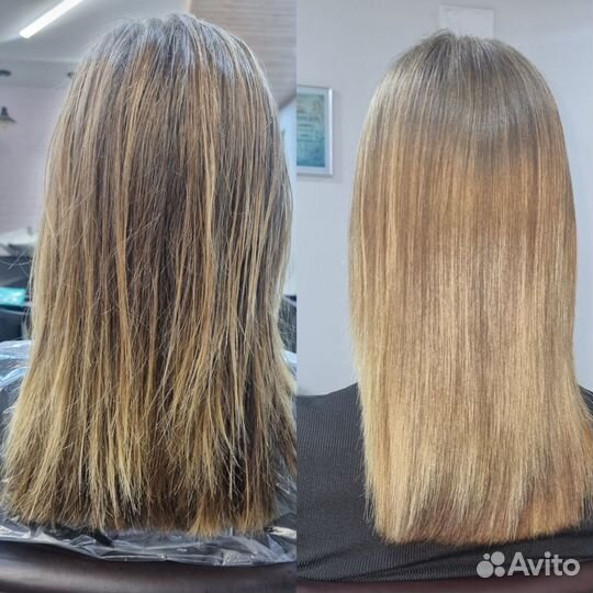 Кератиновое выпрямление волос