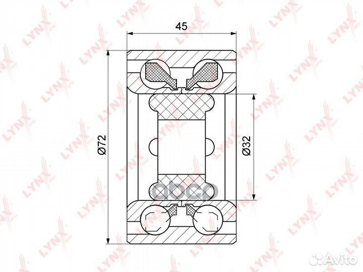 Подшипник ступицы передний 45x32x72 WB-1113 LYN