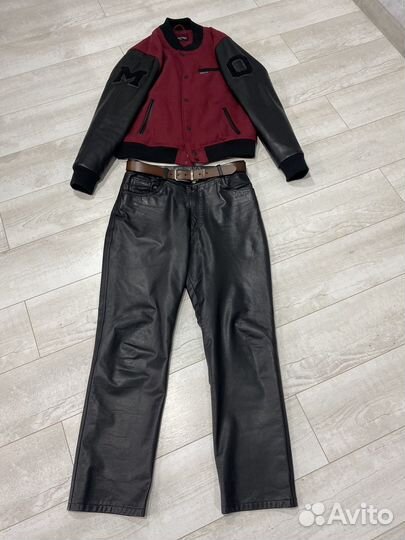 Брюки кожаные trussardi