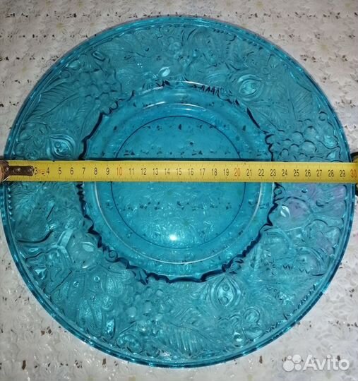 Блюдо цветное стекло СССР