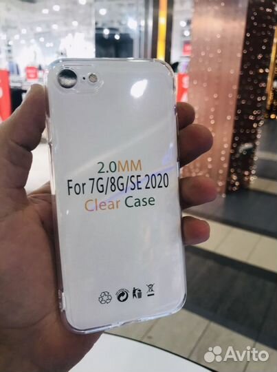 Чехол для iPhone SE/8/7 силиконовый прозрачный