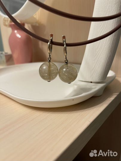 Серьги серебро 925с природным камнем