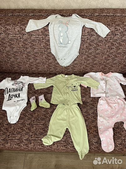 Вещи пакетом на девочку от 4 мес до года
